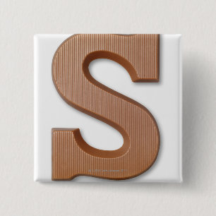Chocolate letter s 2 inch square button