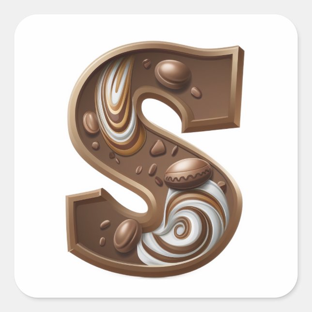 Chocolate letter S stickers (Front)
