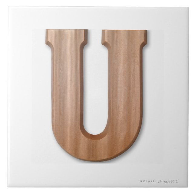 Chocolate letter u tile (Front)