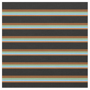 Chocolate, Light Sky Blue, Sea Green, Brown, Black Fabric