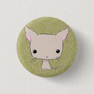 Chocolate lolkitty (limegreen polkadot print) 1 inch round button