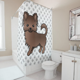 Chocolate Long Coat Chihuahua Cartoon Dog & Paws