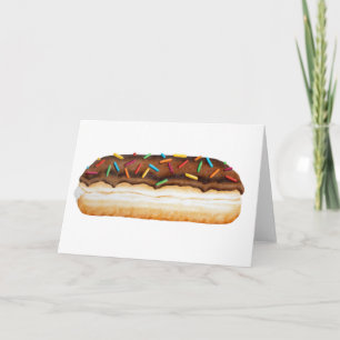 Chocolate Long John Doughnut with Sprinkles Card
