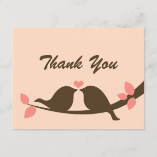 Chocolate Love Birds Thank You Card
