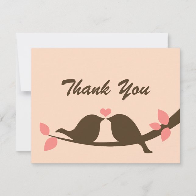 Chocolate Love Birds Thank You Card (Front)