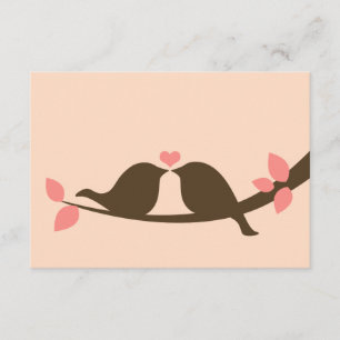 Chocolate Love Birds Wedding RSVP Card