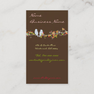 Chocolate+lovebirds on a branch/DIY colour Business Card