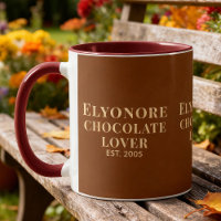 Chocolate Lover Cream Script Personalized Name Est