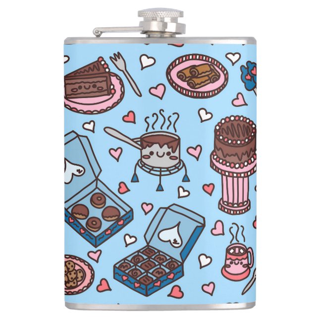 Chocolate lover cute hip flask (Front)