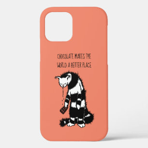 Chocolate Lover Design - Funny Cat Character iPhone 12 Case
