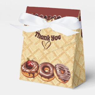 Chocolate lover doughnut Kids Birthday Party Gift  Favor Box