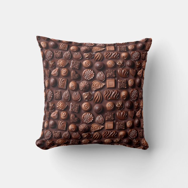 Chocolate Lover Obsession - Realistic Chocolate  Throw Pillow (Front)