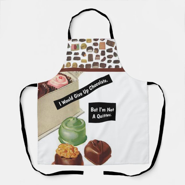Chocolate Lover Vintage Funny Sarcastic Apron (Front)