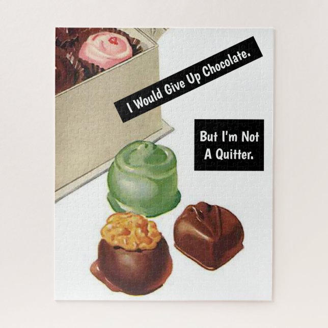 Chocolate Lover Vintage Funny Sarcastic Jigsaw Puzzle (Vertical)