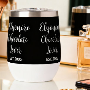Chocolate Lover White Script Personalized Name Est