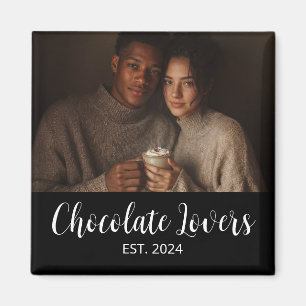 Chocolate Lovers Couple Established Photo Gift Magnet