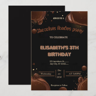 Chocolate Lovers Fondue Party Invitation