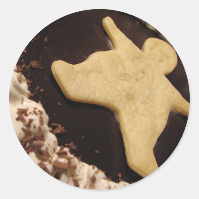 Chocolate Man Pie Classic Round Sticker (Front)