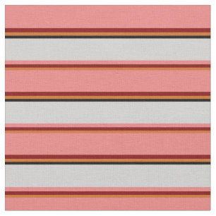 Chocolate, Maroon, Light Coral, Light Gray & Black Fabric