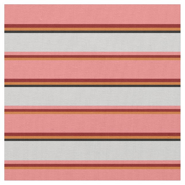 Chocolate, Maroon, Light Coral, Light Grey & Black Fabric (Close Up)
