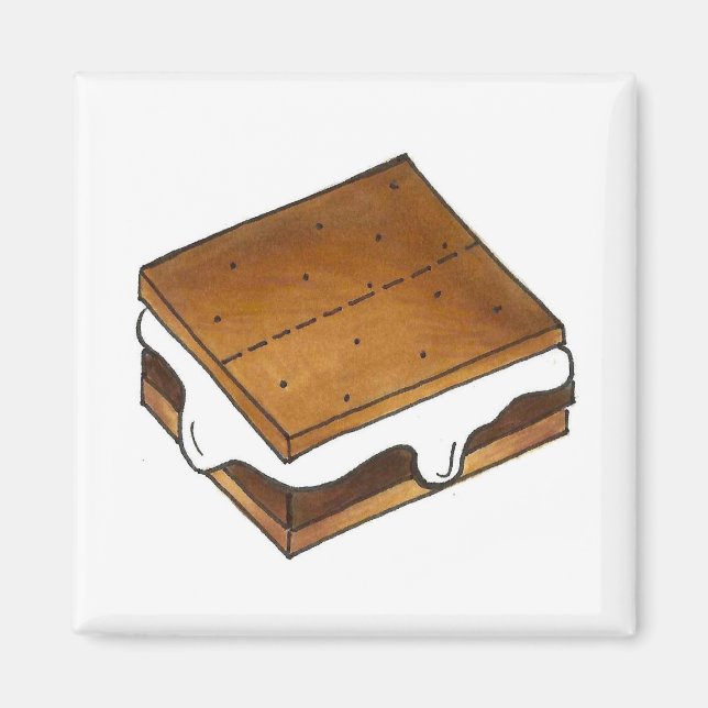 Chocolate Marshmallow Smore S'mores Foodie Magnet (Front)