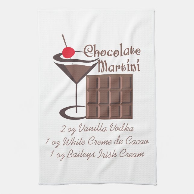 Chocolate Martini Kitchen Towel (Vertical)