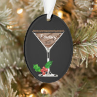 Chocolate Martini Personalized Ornament