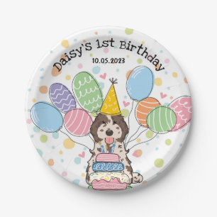 Chocolate Merle Cockapoo Cavapoo Dog Birthday  Paper Plate