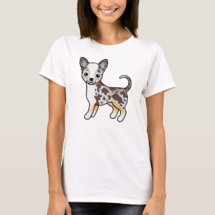 Chocolate Merle Smooth Coat Chihuahua Cartoon Dog T-Shirt