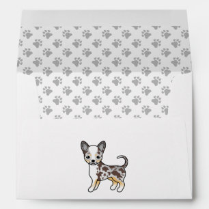 Chocolate Merle Smooth Coat Chihuahua Dog & Paws Envelope