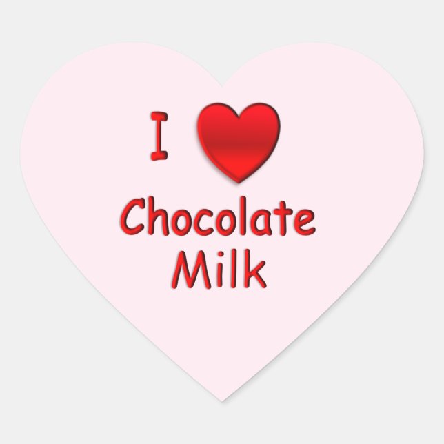 Chocolate Milk Love Heart Sticker (Front)