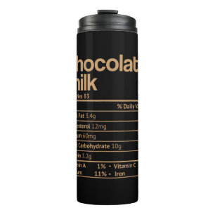 Chocolate Milk Nutrition Facts Funny Thanksgiving Thermal Tumbler