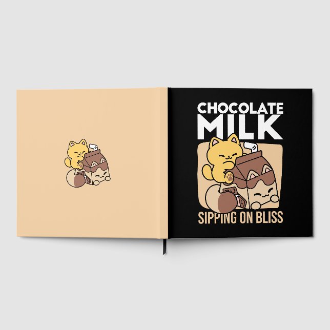 Chocolate Milk Sipping on Bliss – Kawaii Cat Food  Guest Book (Full)