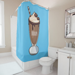 Chocolate milkshake cartoon illustration