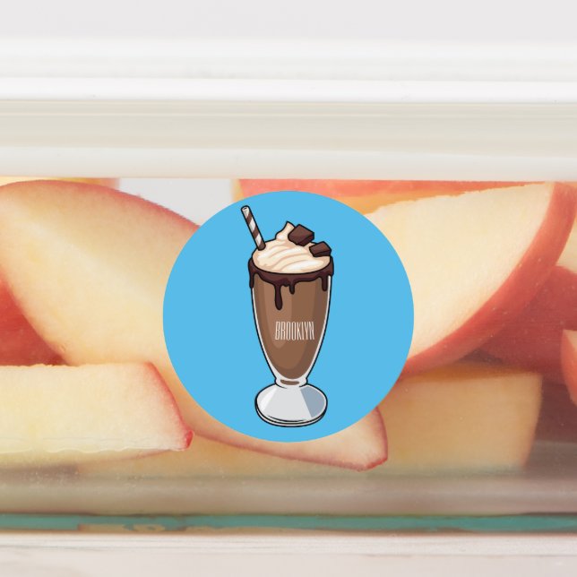 Chocolate milkshake cartoon illustration  (Affixed)