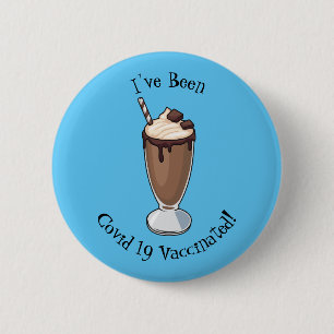 Chocolate milkshake cartoon illustration 2 inch round button