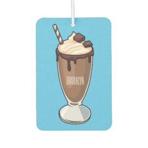 Chocolate milkshake cartoon illustration air freshener