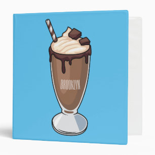 Chocolate milkshake cartoon illustration binder