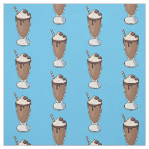 Chocolate milkshake cartoon illustration fabric