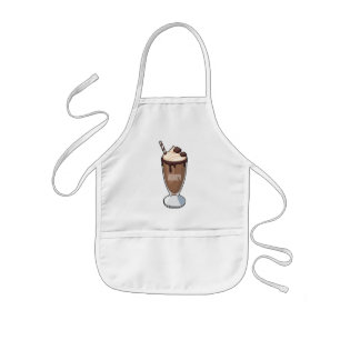 Chocolate milkshake cartoon illustration kids apron