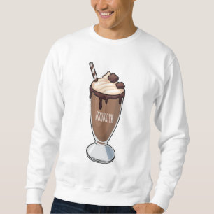 Chocolate milkshake cartoon illustration  sweatshirt