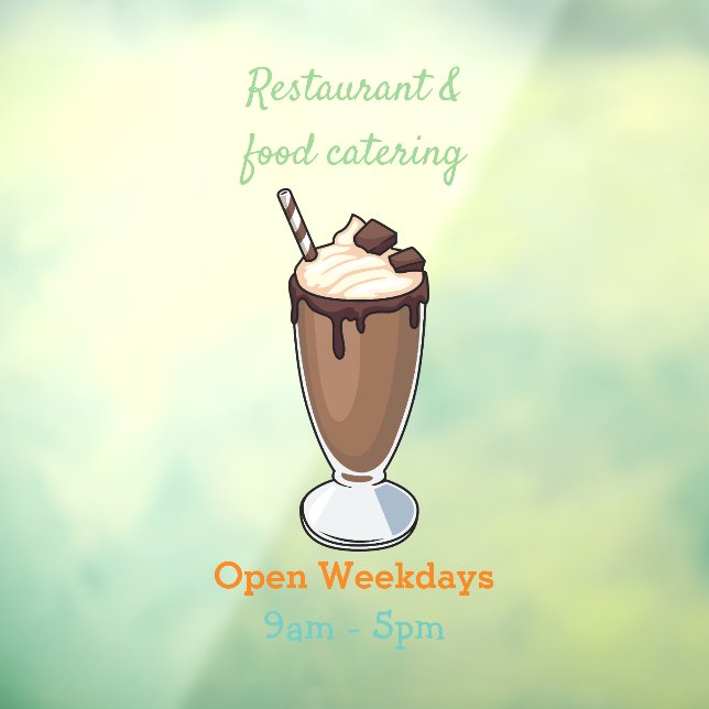 Chocolate milkshake cartoon illustration window cling (Sheet 3)
