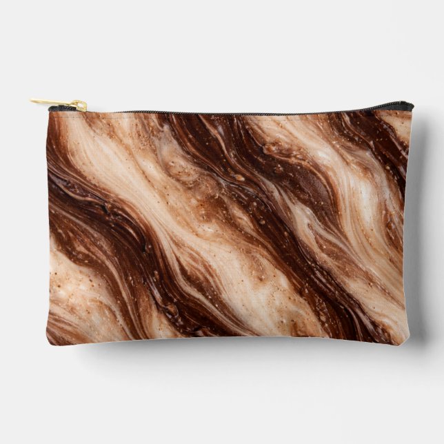 Chocolate Milkshake Marble Texture Accessory Pouch (Front)