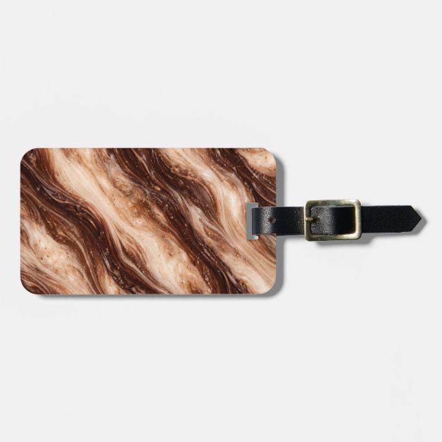 Chocolate Milkshake Marble Texture Luggage Tag (Front Horizontal)