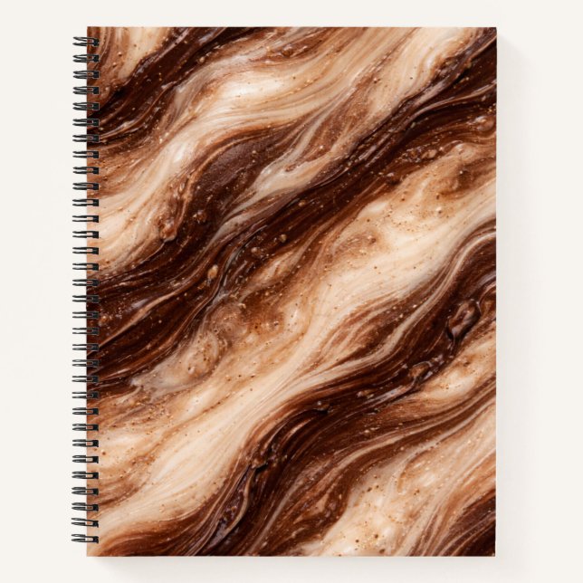 Chocolate Milkshake Marble Texture Notebook (Front)