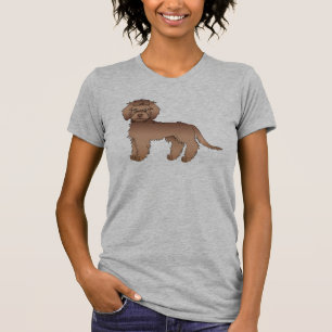 Chocolate Mini Goldendoodle Cartoon Dog T-Shirt