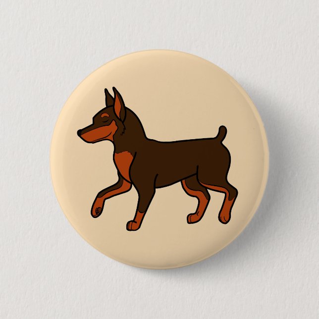 Chocolate Miniature Pinscher 2 Inch Round Button (Front)