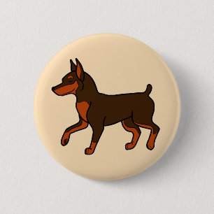 Chocolate Miniature Pinscher 2 Inch Round Button