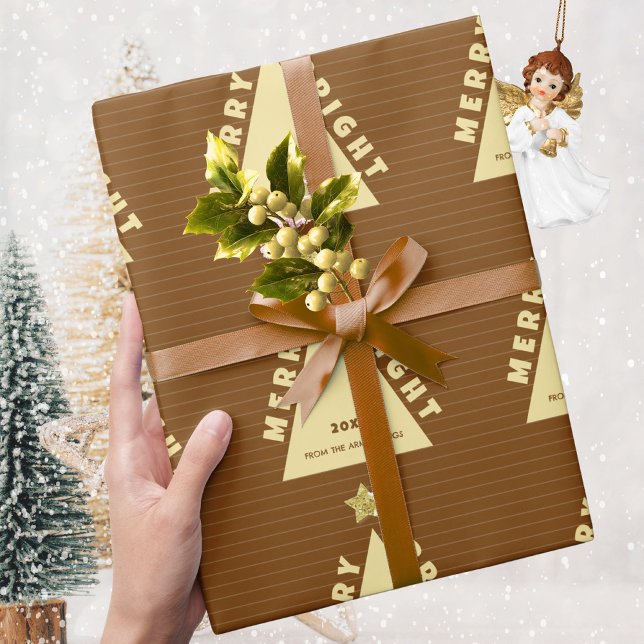 Chocolate Minimalist Christmas Tree Pattern Wrapping Paper (Chocolate Minimalist Christmas Tree Pattern Wrapping Paper ©Susanne Sachers - Sunny Mind 🌞)