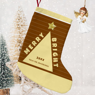 Chocolate Minimalist Christmas Tree Stocking